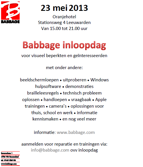 Babbage inloopdag